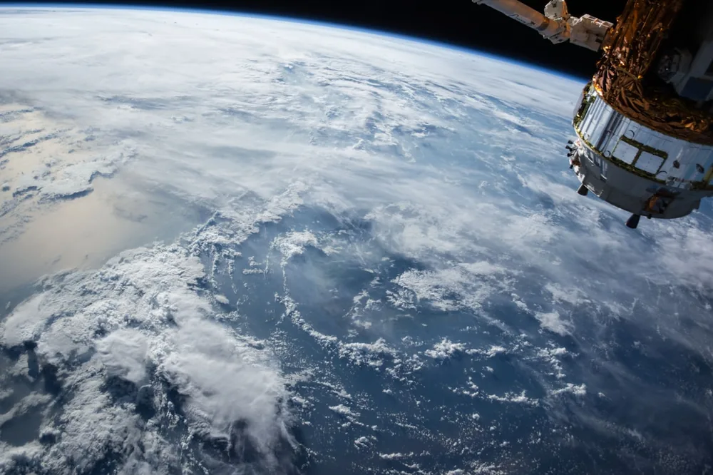 Earth viewed from satellite
